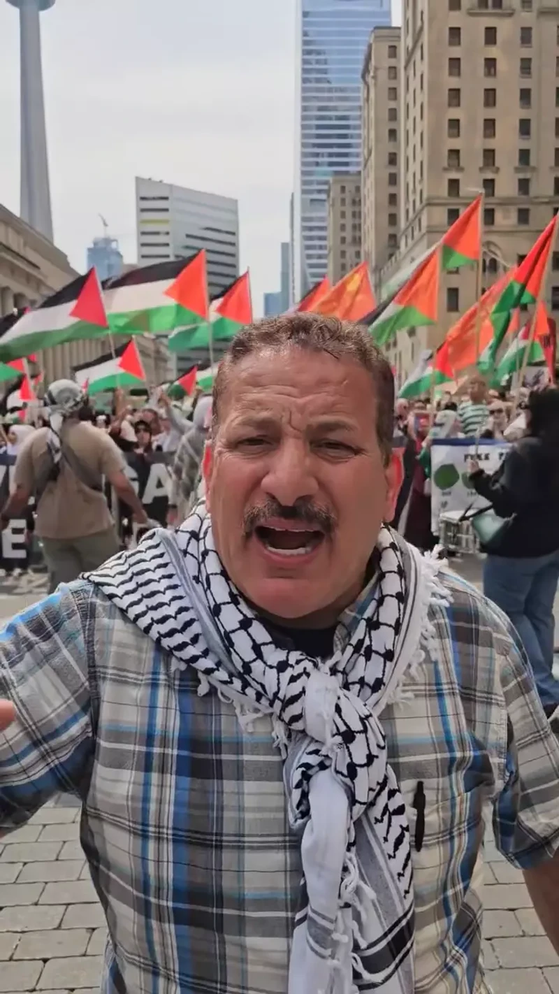 Amin El Maoued participating in anti Israel rally_#22